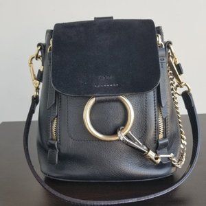 Chloe mini faye backpack (Used, Black)